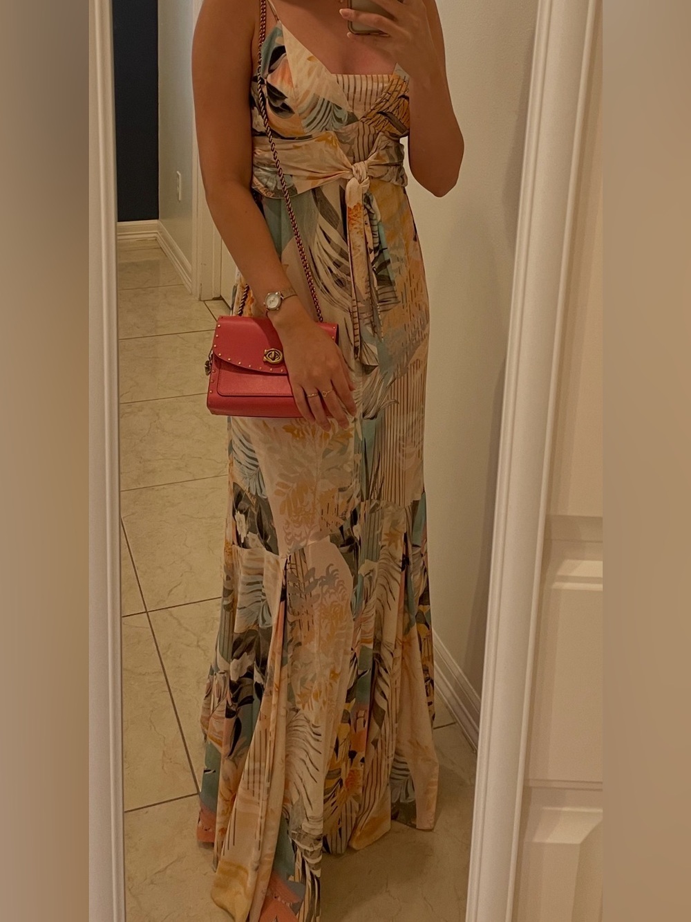Floral Printed Tie-Waist Maxi Dress - Made in Brazil